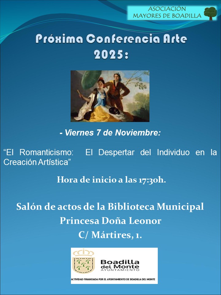 7 NOVIEMBRE A LAS 17:30h:  CONFERENCIA DEL ROMANTICISMO